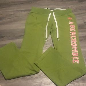 Abercrombie & Fitch Green and Pink Sweatpants.